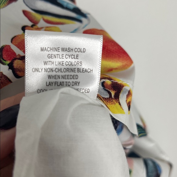 Modcloth Pleasant Temperament Cotton A-Line V Neck Fish Print Dress Size XL New - Picture 6 of 7